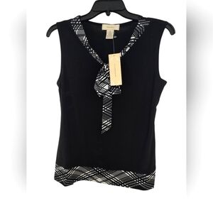 NWT Diana Belle Black & White Sleeveless Blouse, S